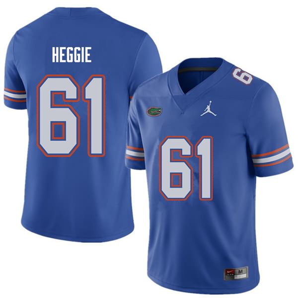 NCAA Florida Gators Brett Heggie Men's #61 Jordan Brand Royal Stitched Authentic College Football Jersey GXU6364BJ